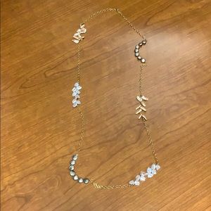 Mixed pearl and gold long necklace